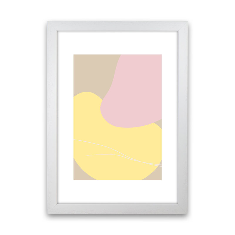 Mila Pink Abstract N20 by Pixy Paper - Print, 42cm H x 29.7cm W x 3cm D, White Framed