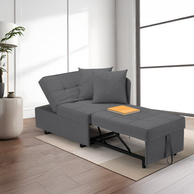 176Cm Linen Armless Sofa Bed