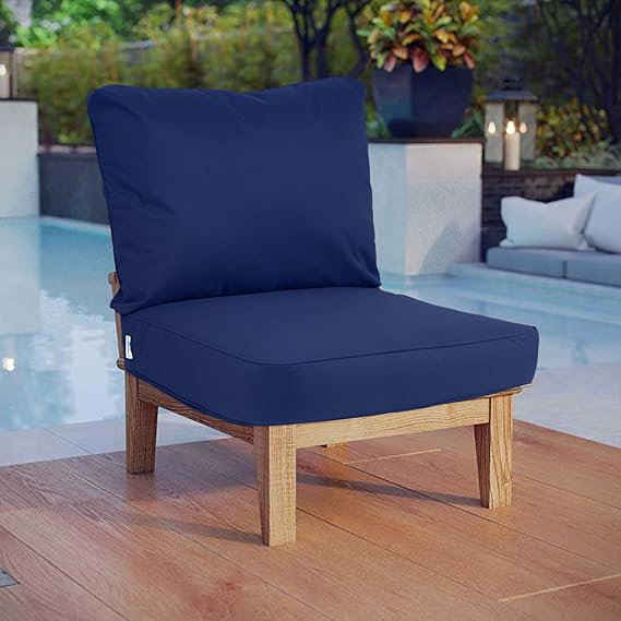 Outdoor Seat Cushion Set (seat + Back) For Patio Furniture, Pack Of 2, Water Repellant Replacement Chair Cushions (navy Blue, 28.5"x28.5"x5" Seat & 28.5"x19" Back)