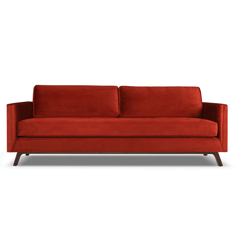 Canapé Zeno, Rouge, H 33 po x l 84 po x P 37 po