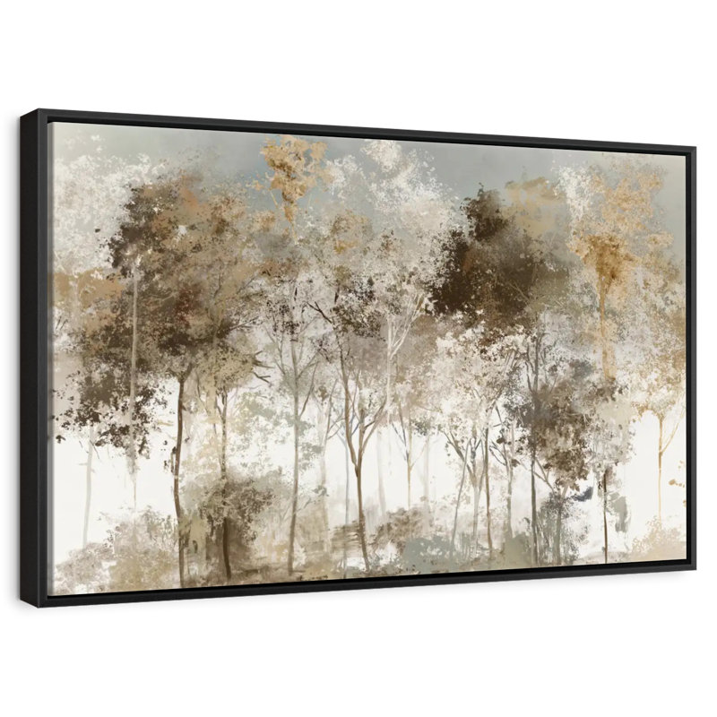 Forêt noire luxuriante, 25 po x 17 po, Cadre flottant noir