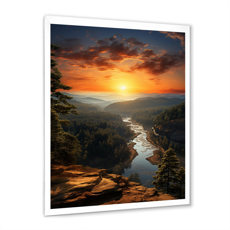 «Georgia Landscape - Georgia», reproduction sur toile, H 44 po x l 34 po x P 1,5 po, Cadre simple blanc