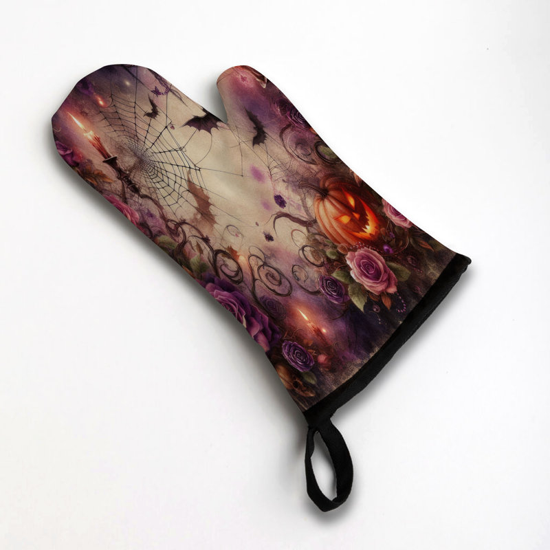 Webbed Rose Shadows Oven Mitt Cotton Twill