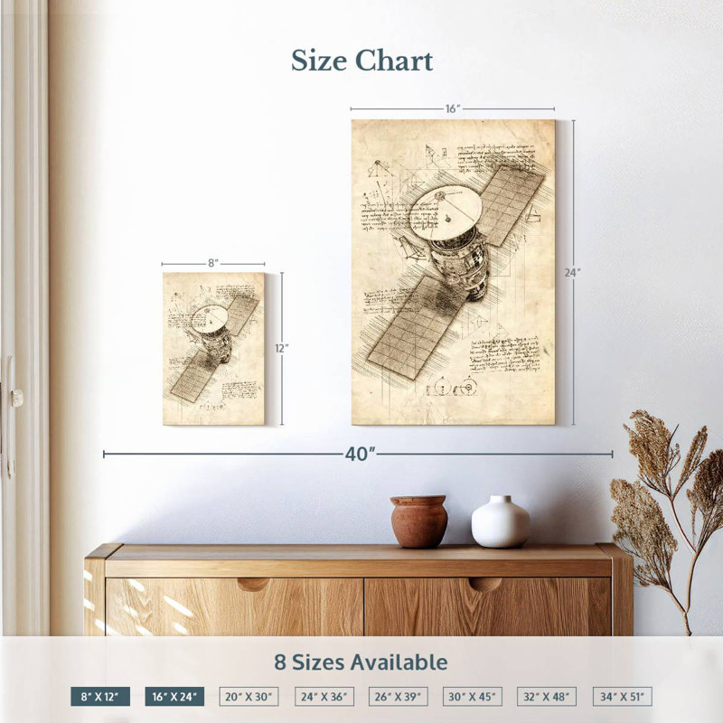 Oberle Satellite Blueprint, 12" H x 8" W