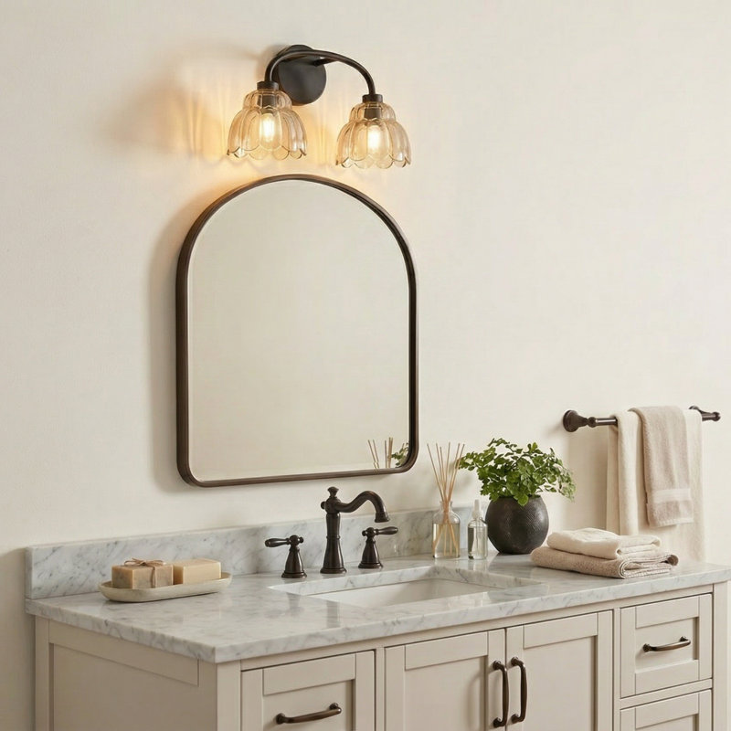 Whitecap 2-Light Mottled Cocoa Vanity Light, 2 Lights, Brown, Mottled Cocoa