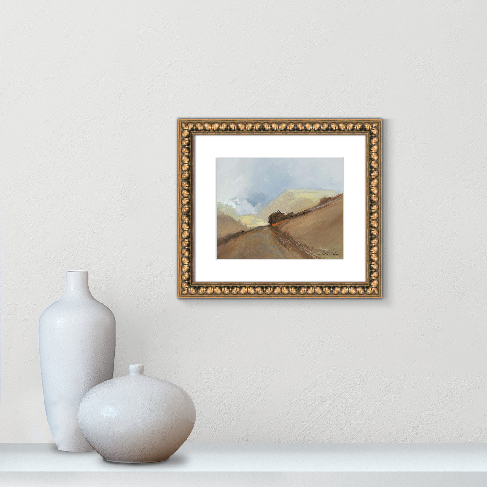 Heaven And Earth II by Spencer Lee, Gold Framed, 14" H x 16" W x 0.75" D