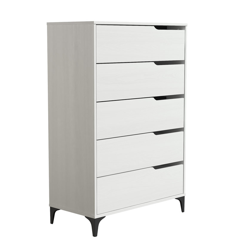 Norcross 5 Drawer 31'' W Dresser, White