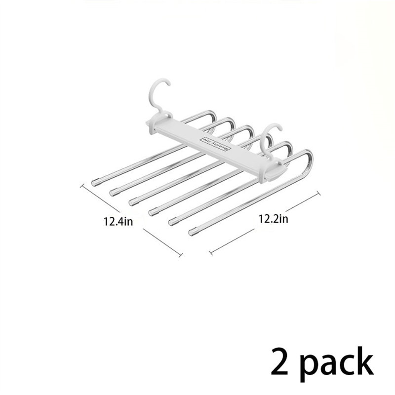 Cintre pour pantalons pliable en acier inoxydable, 2