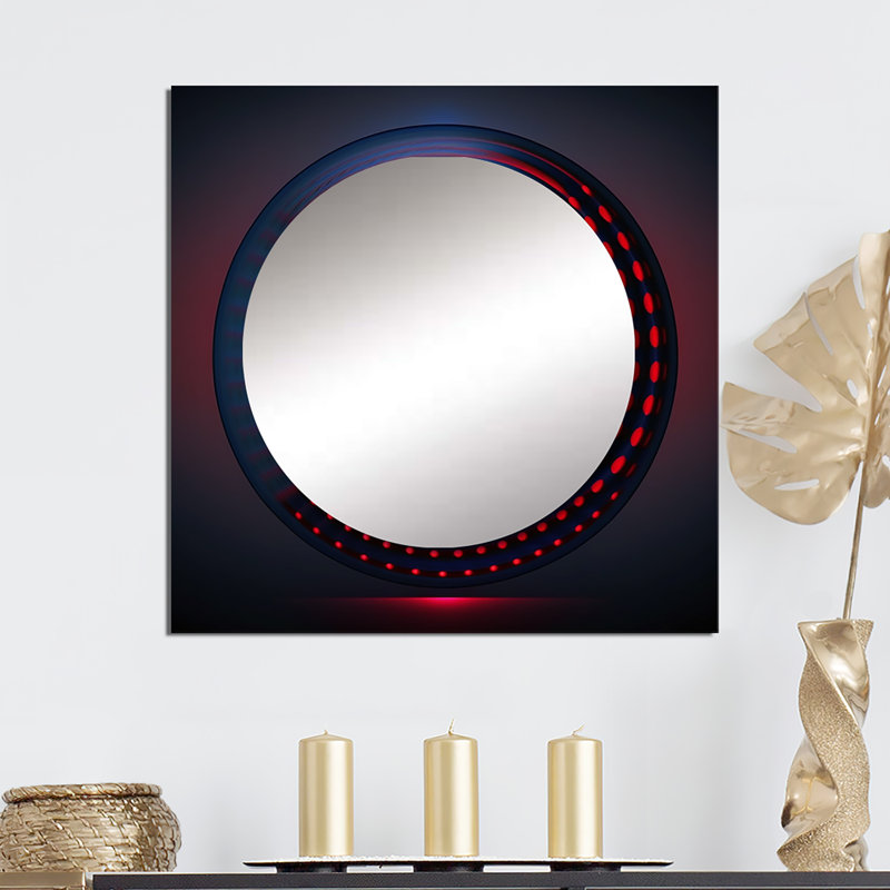 Laqundra - Modern Geometric Square Mirror For Wall Art Decor, 23" x 23"