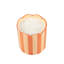 Bougie en céramique 15 oz à rayures orange festonnée - Pêches fraîches