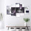 Abstract Violet Grey - 5 Piece No Frame Print on Canvas-993780327
