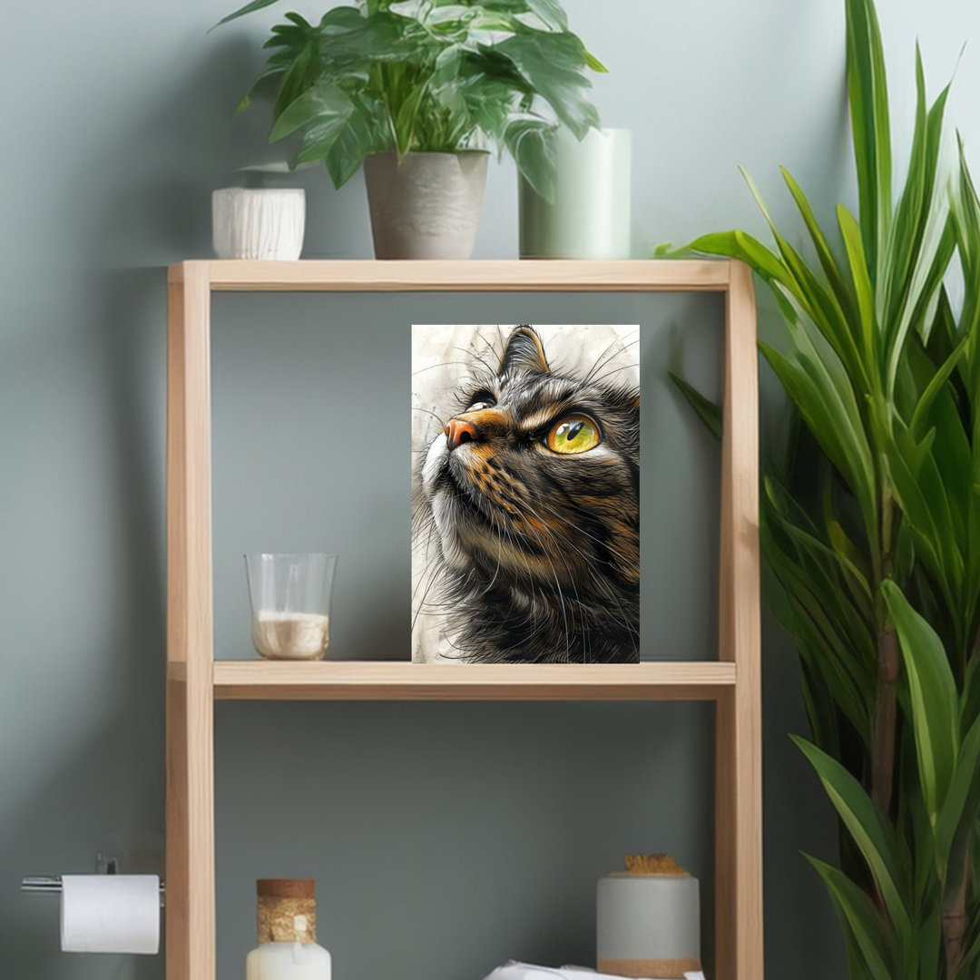 Intense Cat Gaze Contemporary Cat Wall Art Print