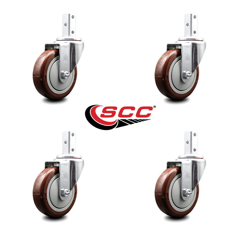 Polyurethane Casters, Maroon