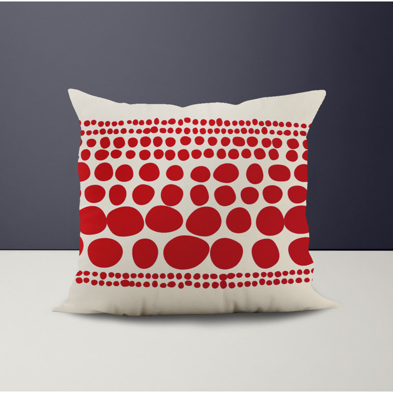 Jeté carré intérieur / extérieur en polyester Ikom, L 17 po x H 17 po, Rouge