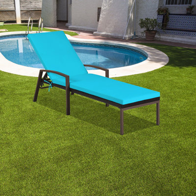Outdoor Metal Chaise Lounge , Cushion Included