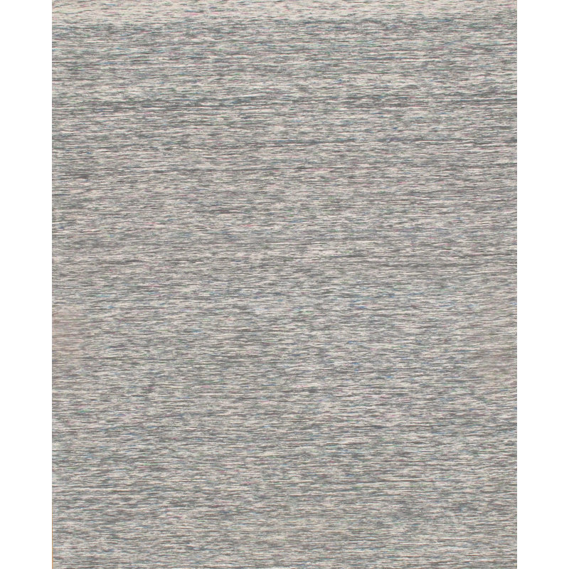 Solid Color Handmade Rectangle 4' x 6' Cotton/Wool Area Rug in Gray