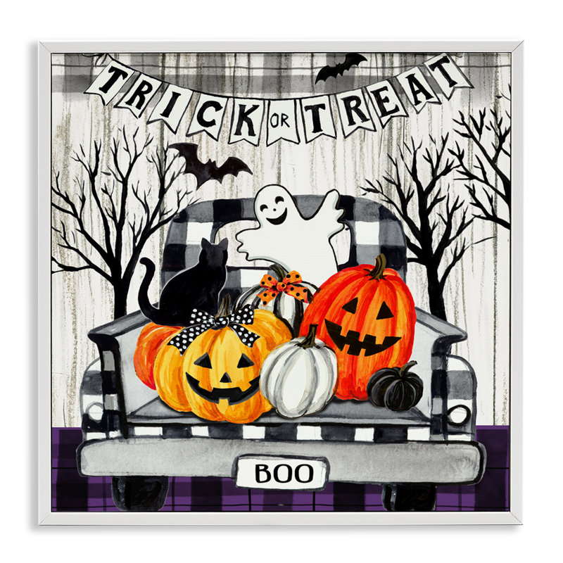 Art d'Halloween, estampe numérique d'Halloween par Elena, Estampe numérique encadrée blanc bord de mer, H 12 po x l 12 po