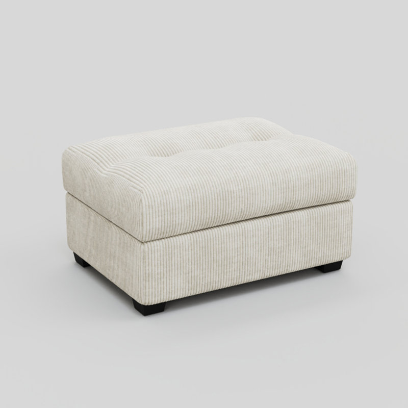 Bekey Sieber Corduroy Ottoman, Beige