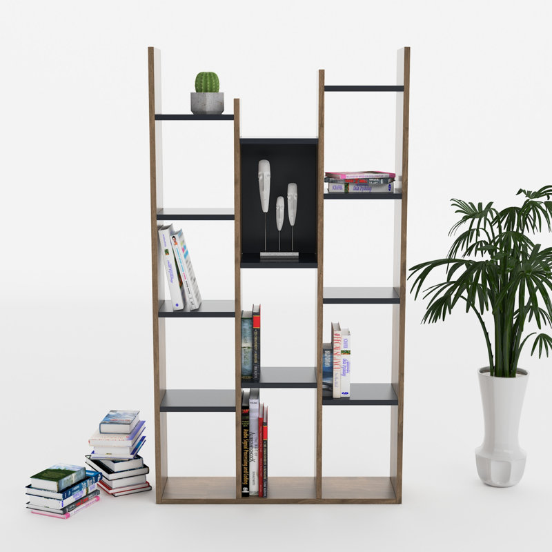 Brazelton 150cm H Geometric Bookcase, Walnut