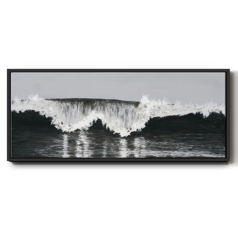 «Black & White Waves II», reproduction sur toile, Noir, H 20 po x l 50 po x P 1,5 po