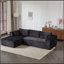 Canapé modulaire à compression avec méridienne confortable, canapé en L désossé pour le salon et la chambre à coucher, conception modulaire minimaliste, assise profonde, velours côtelé noir-1515358475