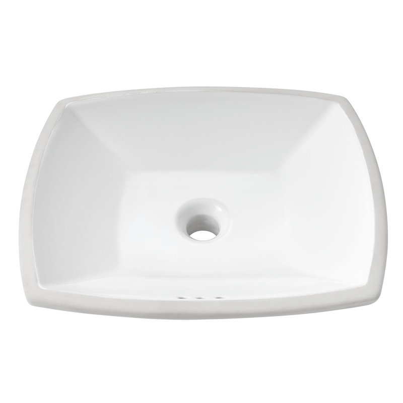 Edgemere White Vitreous China Rectangular Undermount Bathroom Sink