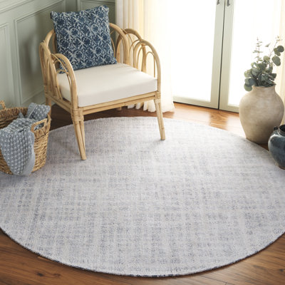 Restoration Vintage 902 Hand Tufted Cotton/Polyester Abstract Indoor Use Only Rug in Navy/Ivory