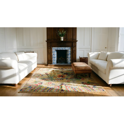 Square Antique Silk Pile Dragon Bird Of Paradise Design Rare Signed Chinese Rug