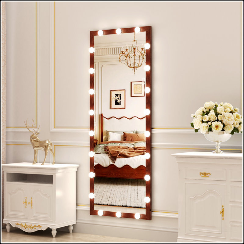 Miroir pleine grandeur Hollywood avec lumières, 3 modes de couleur, commande tactile, idéal pour s'habiller et se maquiller dans les chambres et les hôtels.