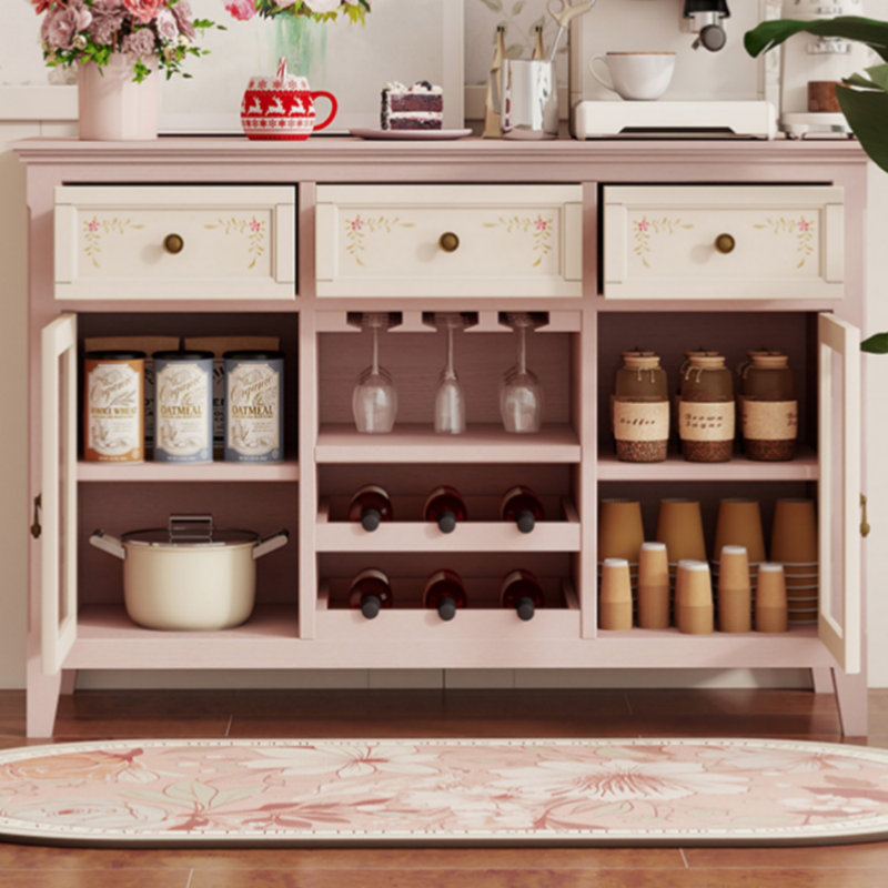 Buffet peint de style rétro, Rose