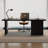 Black Rectangular Solid Wood desk-628449767
