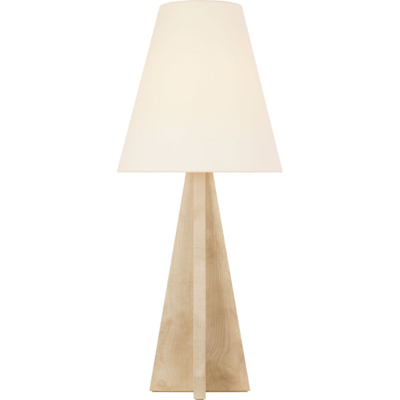 Crue 34" Table Lamp with Linen Shade, Natural Maple