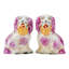 Small Black Staffordshire Style Basket Dog Figurines Pair-1439099951