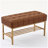Upholstered Shoe Storage Bench With Cushioned Seat, End Of Bed Bench With Open Shelf And Metal Legs For Entryway-1590234156