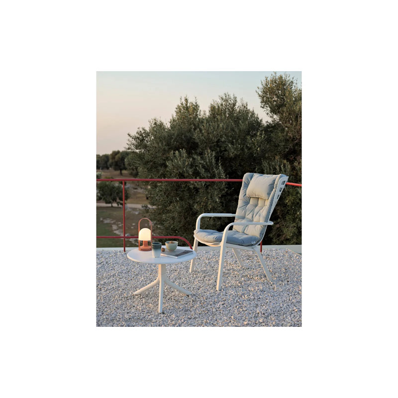 Spritz Round Outdoor Dining Table , 23.82'' in. W 23.82'' in. D, White