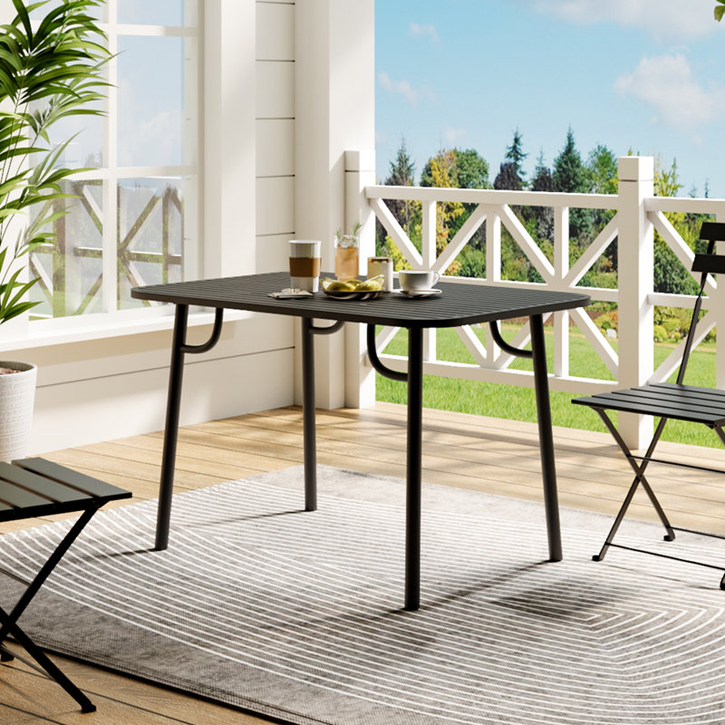 Carmedie Outdoor Garden Metal Table, 75cm H x 120cm L x 80cm W