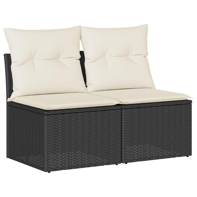 Ensemble de canapé de jardin noir et blanc pour l'extérieur