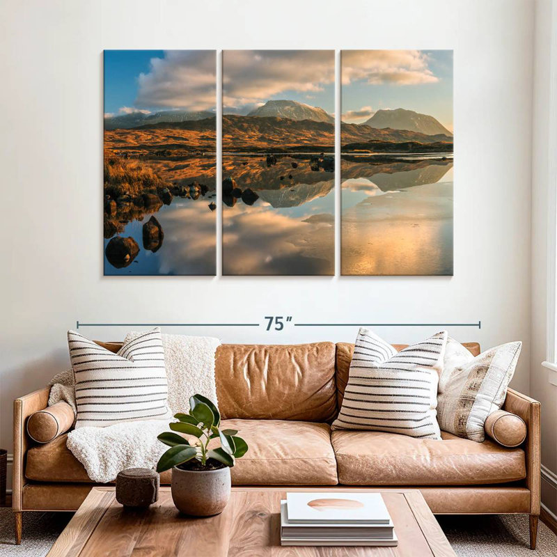 Alvord Sunset At Scottish Loch, 24" H x 38" W