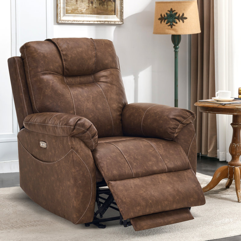 Faux Leather Heated Massage Chair, Brown