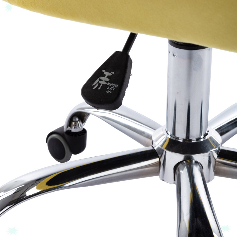 Chaise de bureau pivotante à hauteur réglable moderne pour bureau à domicile, Jaune, Argent argent