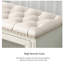 Banc rembourré blanc en bois massif-849290870