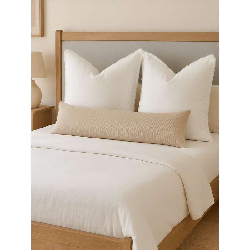 So Soft Linen Linen Throw Pillow, 22"H x 22"W, Down Blend, Warm Beige