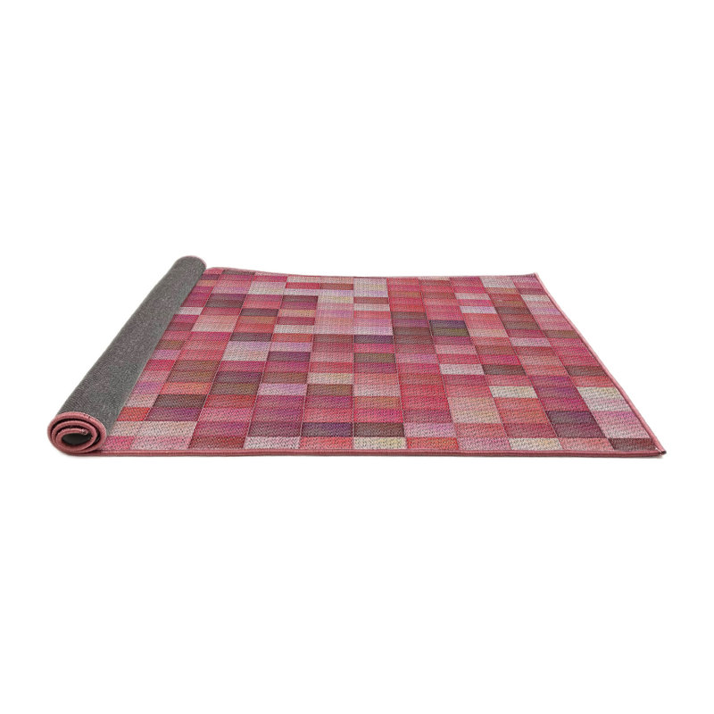 Tapis rouge tissé à la machine, Rond 3 pi