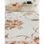 Tapis blanc et rouille de haute qualité noué à la main