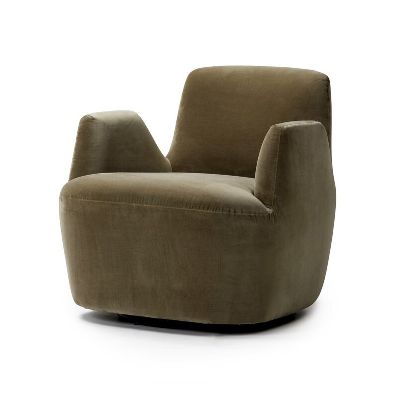 Reed Swivel Armchair, Sapphire Sage Polyester Blend