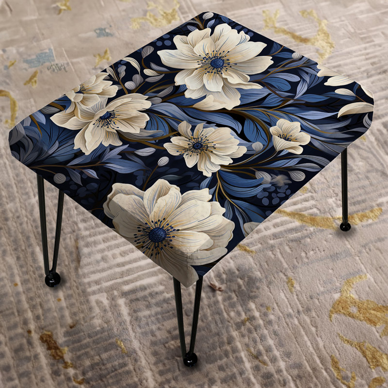 Twilight Whispers Moody Patterns - Repose-pieds rectangulaire floral