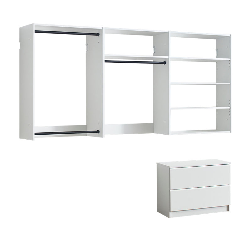 Système d'organisation murale en bois Rookwood, Blanc