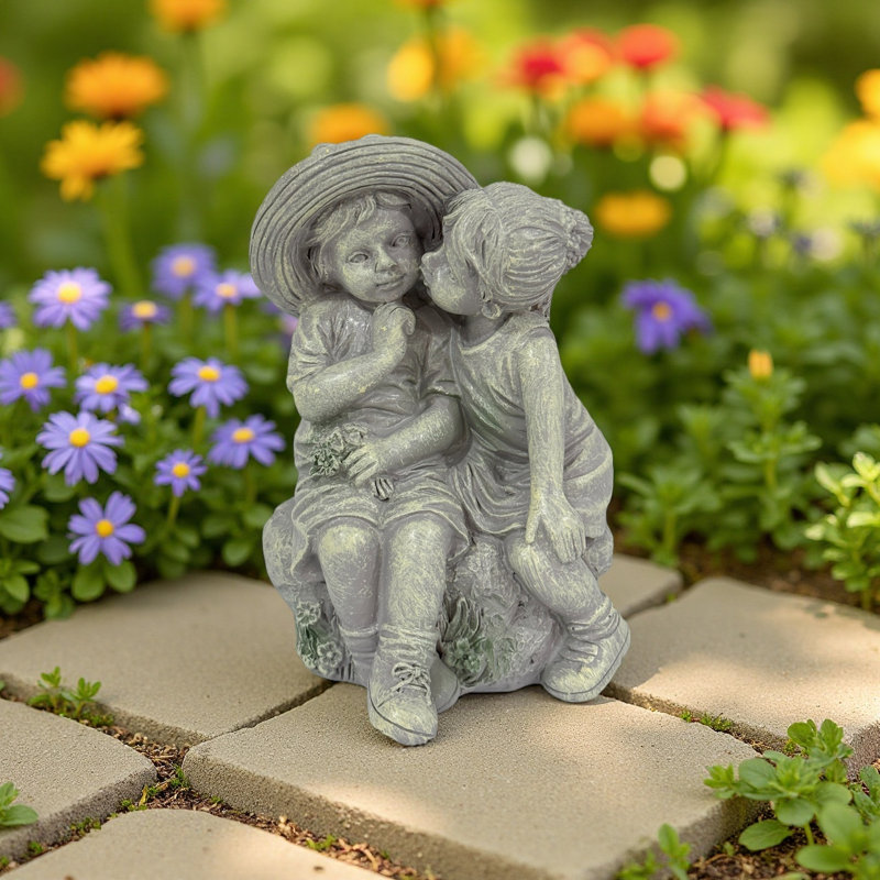 First Kiss Boy Girl Garden Statue