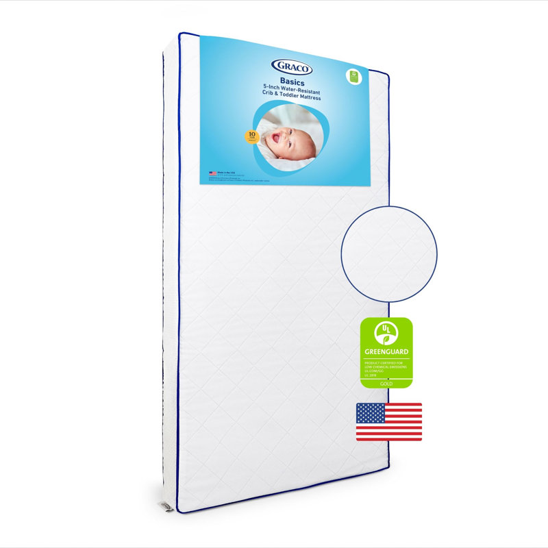 Matelas de lit de bébé et de tout-petit résistant à l'eau de 5 pouces Graco Basics, Matelas