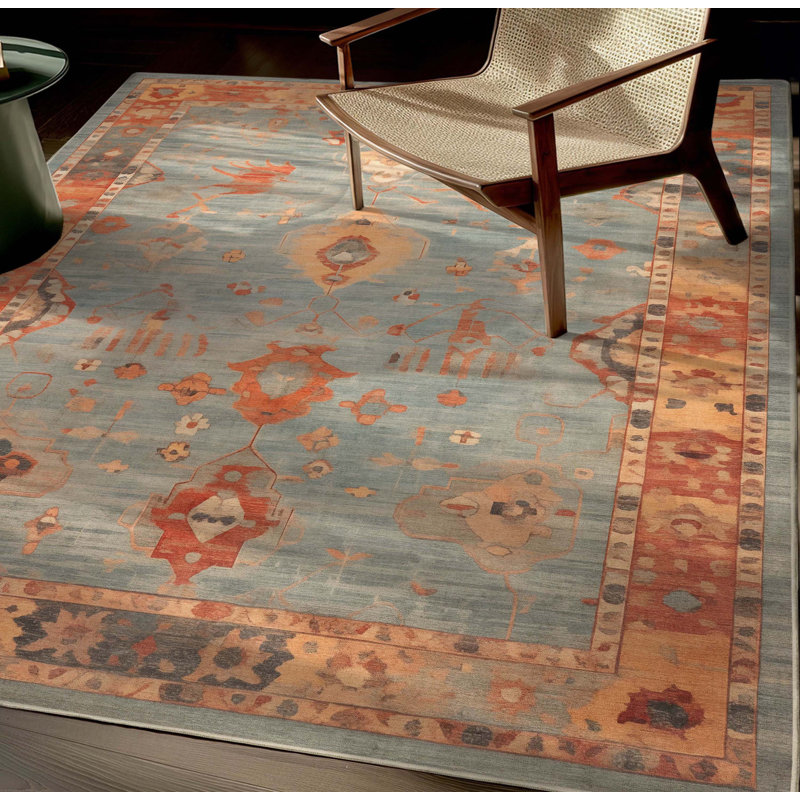 Tapis bleu pastel Bungalow Rose Adrith Marmaris, Rectangle 6 pi x 9 pi